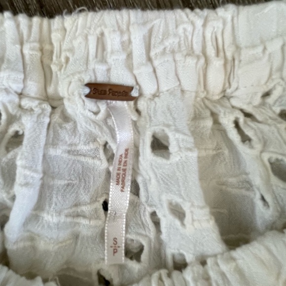 Free People Cream Eyelet Off-Shoulder Top - Picture 3 of 4